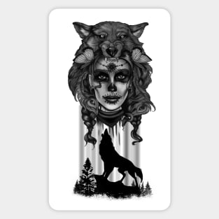 Indian Wolf-girl Sticker